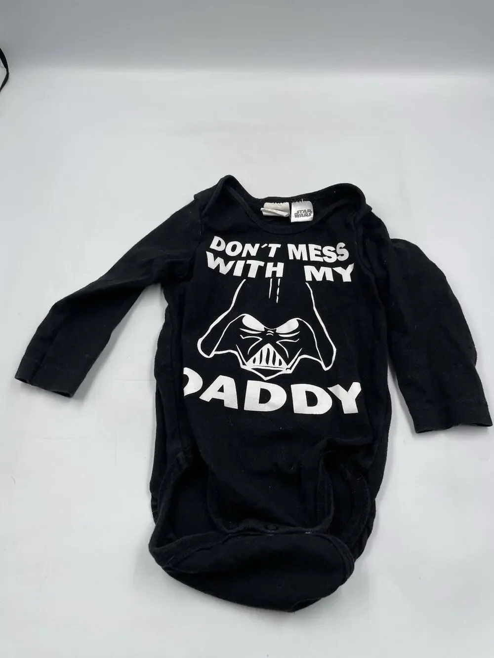 Black Darth Vader Printed Long Sleeve One-Piece Unisex Baby 6 Mos